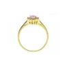 Elegancki Złoty pierścionek Kwiatek różowy