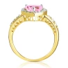 Złoty pierścionek 585 zaręczynowy różowe serce