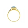 Elegancki Złoty pierścionek Kwiatek błękitny