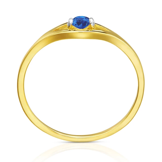 Goldener Ring Tear Blue