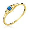 Goldener Ring Tear Blue