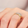Złoty pierścionek Asymetryczna Obrączka próba 585