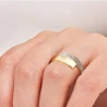 Złoty pierścionek Asymetryczny Piękny wzór próba 585
