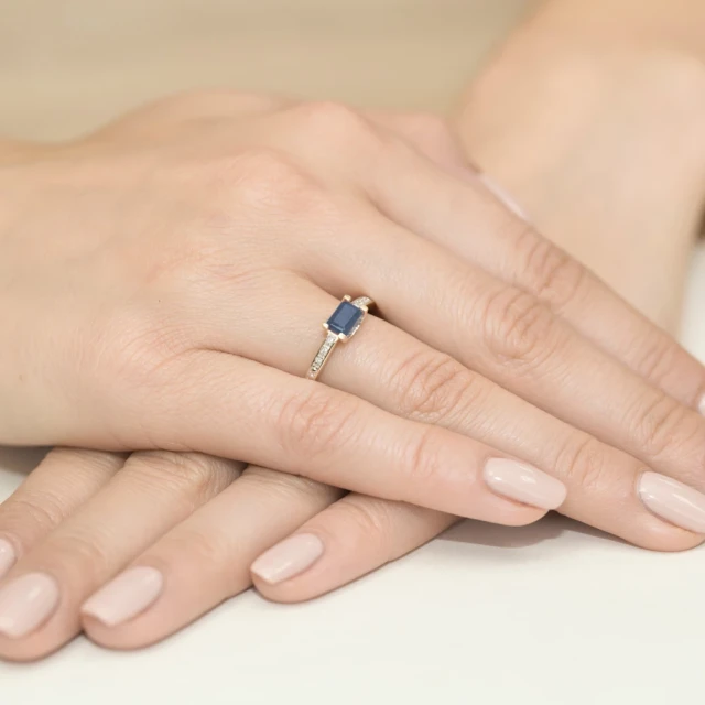 Goldring 585 mit Diamant Saphir 0.60ct