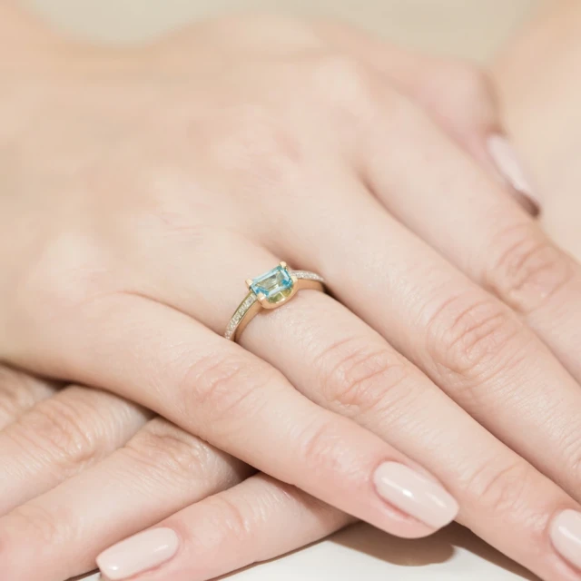 Goldring 585 mit Diamanttopaz 0,65ct