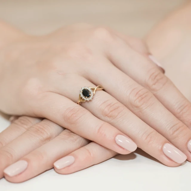 Goldring 585 mit Diamant Saphir 0,70ct