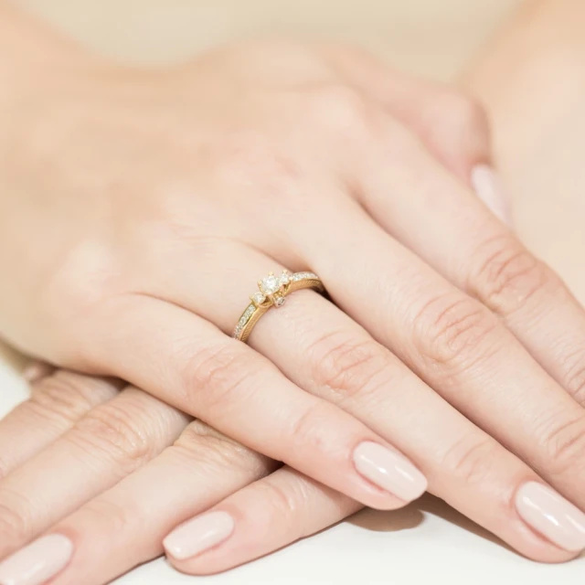 Gold Ring 585 mit Diamant Diamant Diamant 0.42ct