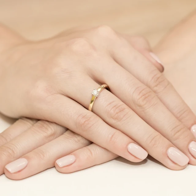Gold Ring 585 mit Diamant Diamant Diamant 0.20ct