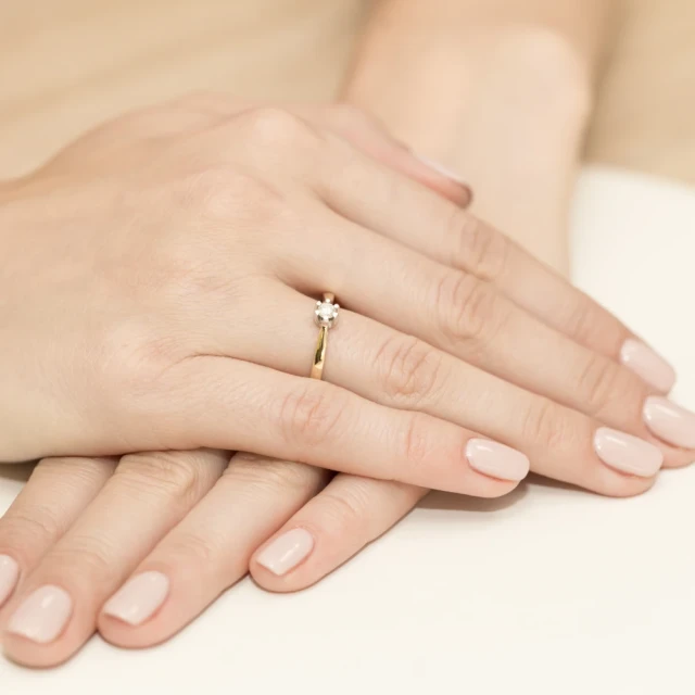 Gold Ring 585 mit Diamant Diamant Diamant 0.12ct