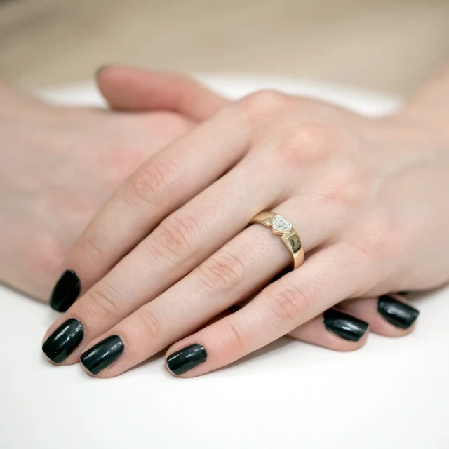 Gold Ring 585 mit Diamant Diamant Diamant 0.04ct