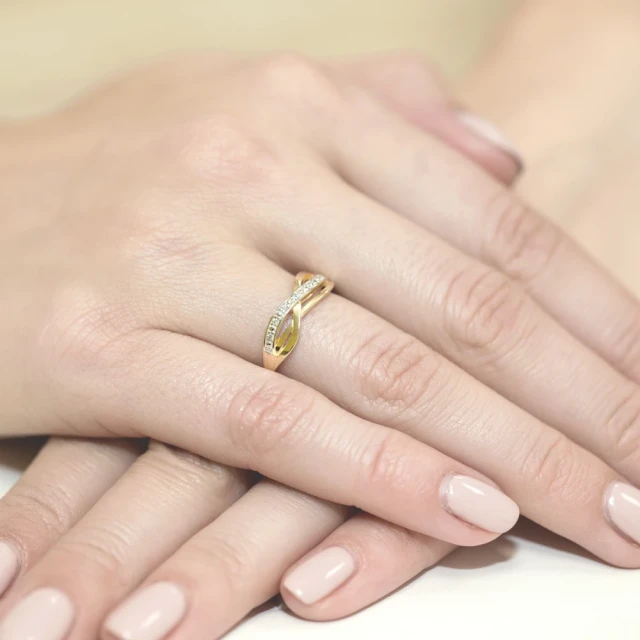 Gold Ring 585 mit Diamant Diamant Diamant 0.06ct