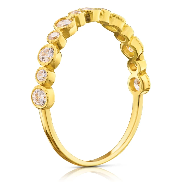 Złoty pierścionek BIAŁE KAMIENIE próba 585 ER.0014P