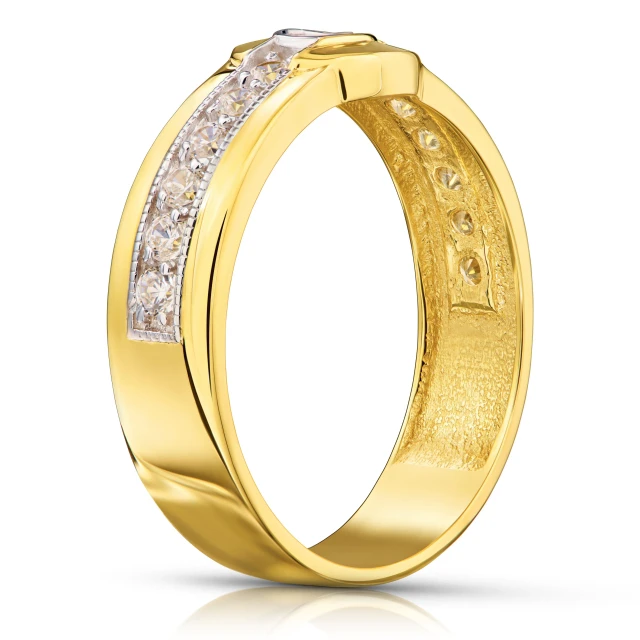 Gold Ring breite Eheringsteine
