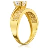 Złoty pierścionek szeroki 585 cyrkonie