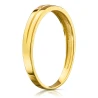 Złoty pierścionek obrączka 585 delikatne kamienie