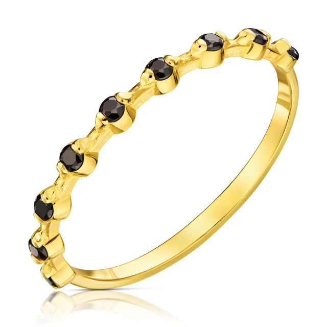 Gold Ring BLACK STONE Versuch 585 P3.1672Pc