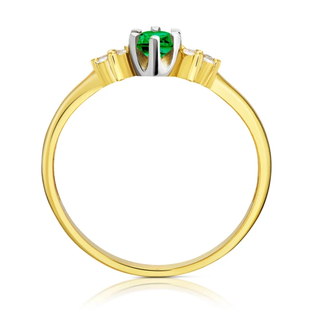 Verlobungs-Goldring mit Smaragd-Zirkonia