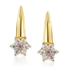 Goldene Ohrringe mit Strasssteinen Blumenmuster 585 K1.1044Pr | ergold