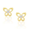 Goldene Ohrringe mit Strass charmant BUTTERFLIES K1.1038m | ergold