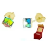 Goldene Ohrringe 3D Cube Schimmernde Farben K3.2277 | ergold