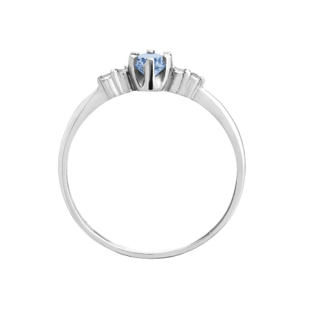 Srebrny pierścionek z błękitnym oczkiem