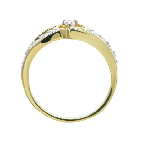 Złoty pierścionek serce z cyrkoniami 585