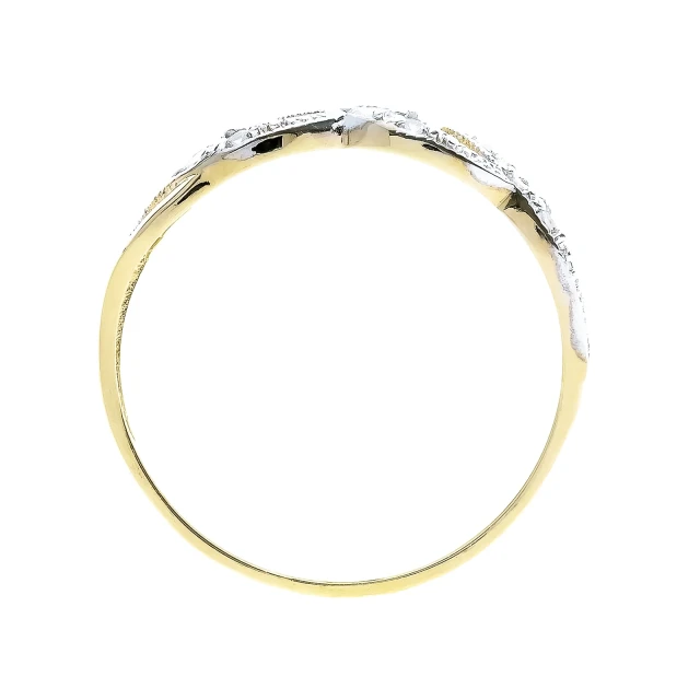 Gold Interspersed Ring Zirconie Geflecht 585