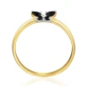 Goldener Ring BUTTERFLY black P1.1004c | ergold