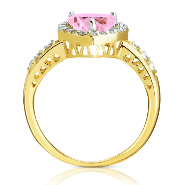 Goldener Ring 585 Verlobung Pink Herz