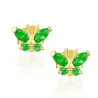 Goldene Ohrringe BUTTERFLIES grün K1.158z| ergold