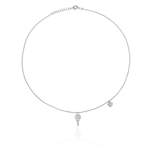 Pozłacany naszyjnik duża CYRKONIA |ERGold