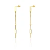 Pozłacane kolczyki wiszące łańcuszki