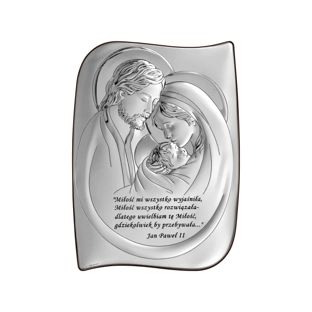 Bild der Heiligen Familie mit einem Zitat von Johannes Paul II.