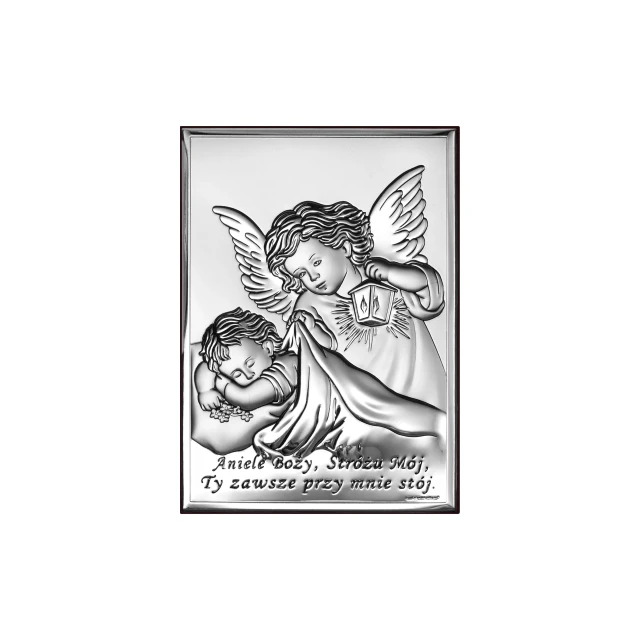 Bild eines Engels mit laterne mit dem Gebet "Engel Gottes"