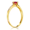 Złoty pierścionek Cyrkonie Only One błękitny kamień próba 585 | ERgold