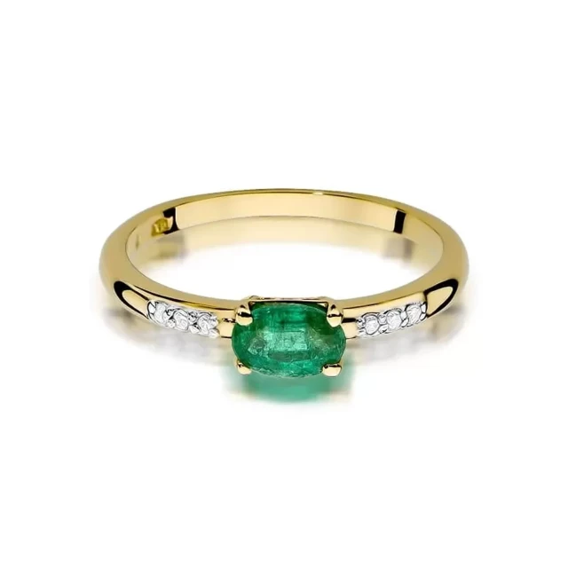 Gold Ring 585 mit Diamant Smaragd 0.40ct