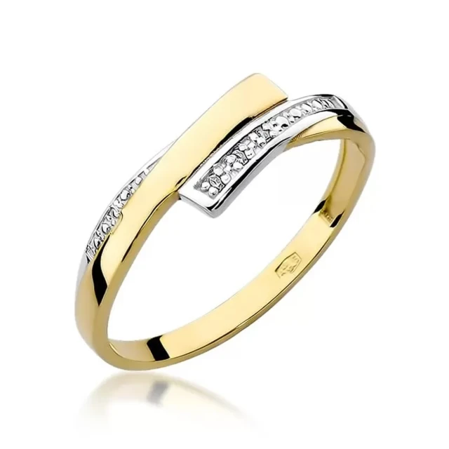 Gold Ring 585 mit Diamant Diamant Diamant 0.02ct