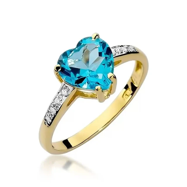 Gold ring 585 mit diamanttopaz 1,20ct