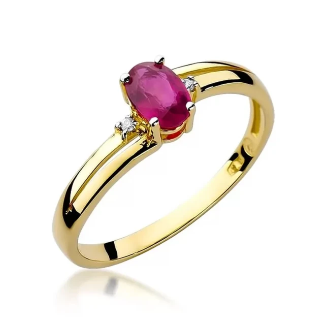 Gold Ring 585 mit Diamant Rubin 0,60ct