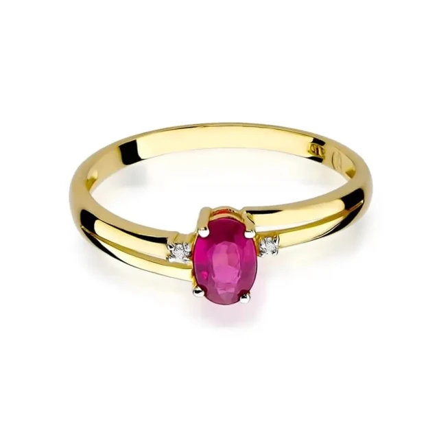 Gold Ring 585 mit Diamant Rubin 0,60ct