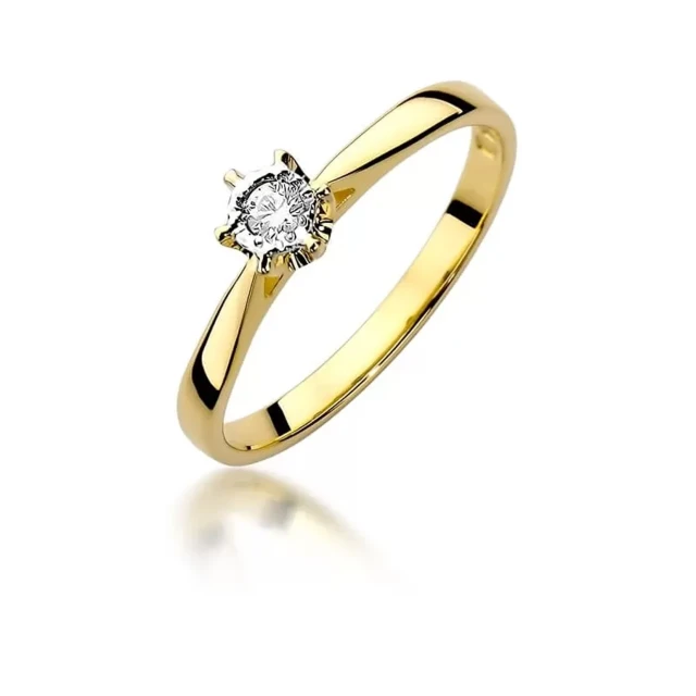 Gold Ring 585 mit Diamant Diamant Diamant 0.05ct