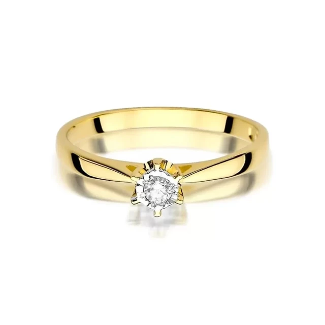 Gold Ring 585 mit Diamant Diamant Diamant 0.05ct