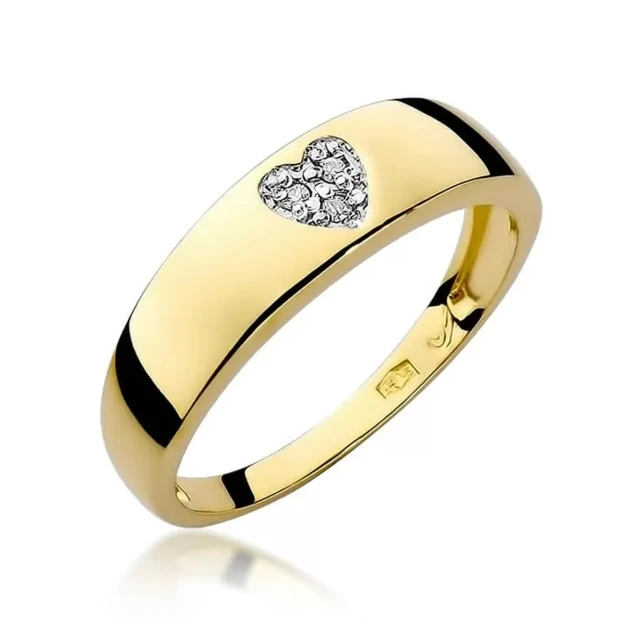 Gold Ring 585 mit Diamant Diamant Diamant 0.03ct