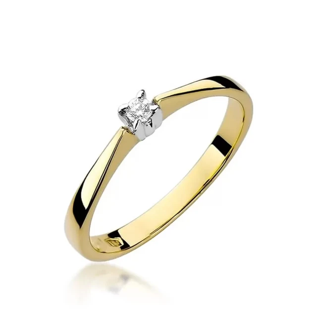 Gold Ring 585 mit Diamant Diamant Diamant 0.03ct