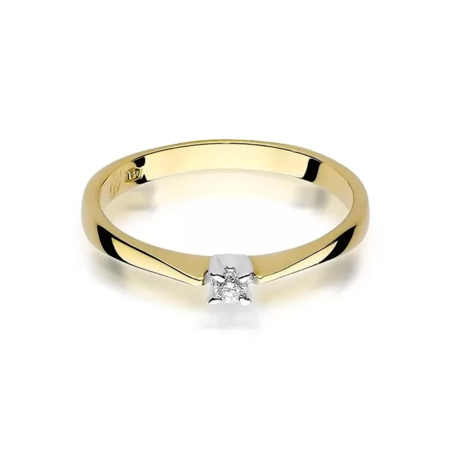 Gold Ring 585 mit Diamant Diamant Diamant 0.03ct