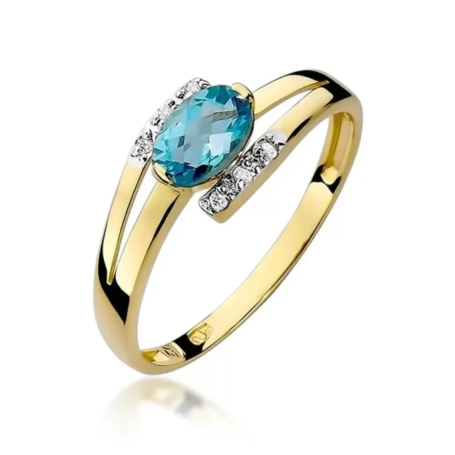 Goldring 585 mit Diamanttopaz 0,50ct