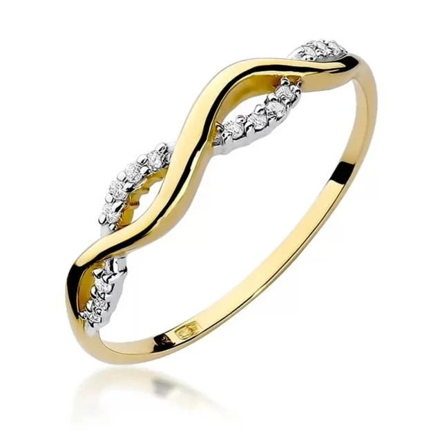 Gold Ring 585 mit Diamant Diamant Weiß 0.07ct