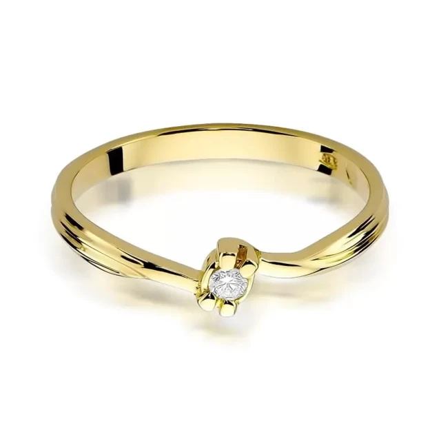 Gold Ring 585 mit Diamant Diamant Diamant 0.04ct