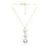 Złoty naszyjnik  trzy perły NZ021| ERgold