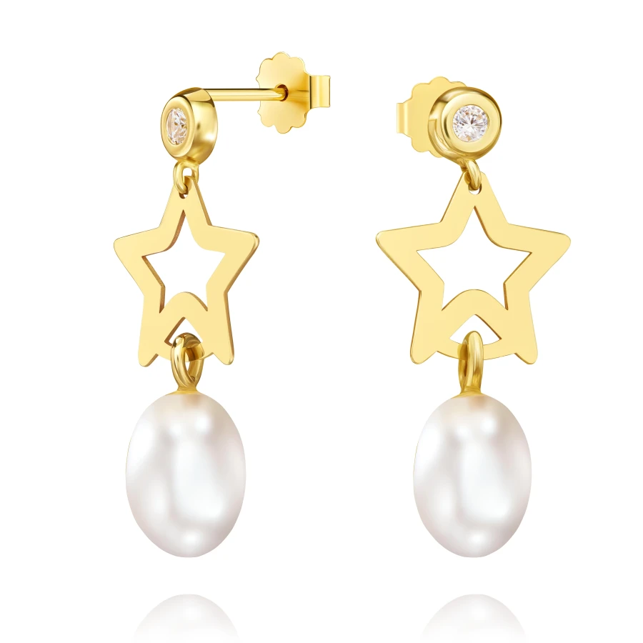 Goldene Ohrringe Pearl Mignon| ergold